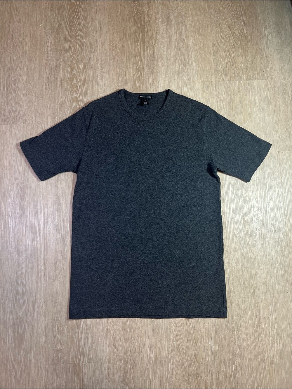 Club Monaco Dark Gray Minimalist Basic Crew Neck T-Shirt